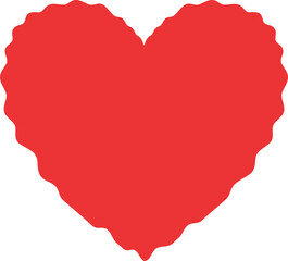 Obraz premium A red heart shape with a wavy, irregular edge against a white background.