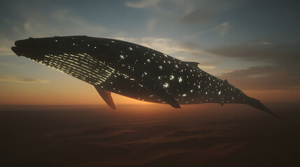 Sky Whale Over Desert