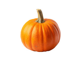 Single orange pumpkin isolated on black background autumn harvest, Isolated On Transparent Background, Png Cut Out