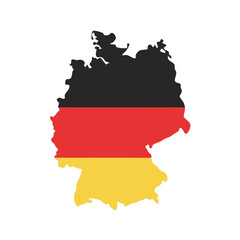 Obraz premium Germany Map with National Flag Colors