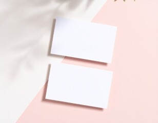 business branding cards template mockup with shadows. white business card mockup