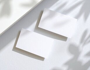 business branding cards template mockup with shadows. white business card mockup