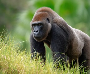 Naklejka premium Western lowland gorilla, Gorilla gorilla, in the wild