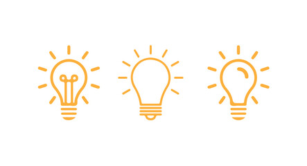 Idea Symbol Vector Set For Inspiration, Light bulb icon. Innovation, ideas, creativity, vector illustration eps 10.