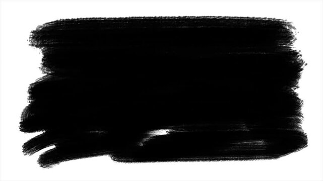 Animation of brush stroke black and white paint transition with track matte effect, brush paint concept