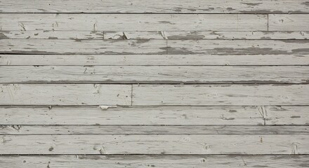 Weathered white painted wooden planks with chipped and peeling paint revealing the natural wood texture