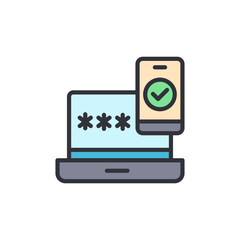 Two Factor Authentication With Smartphone And Laptop On Transparent