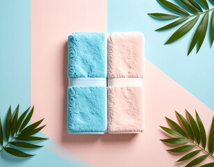 Isolated rolled beach towel