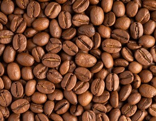 Naklejka premium Close-Up of Roasted Coffee Beans
