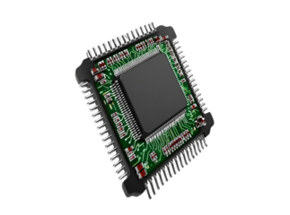 Advanced microchip technology green circuit board computer component, Isolated On Transparent Background, Png Cut Out