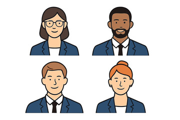 Diverse group of professionals in business attire engaged in teamwork and collaboration