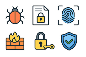 Various security icons representing online safety measures and digital protection strategies