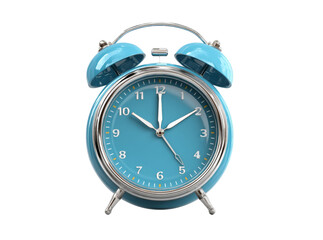 Retro blue alarm clock time management punctuality concept, Isolated On Transparent Background, Png Cut Out