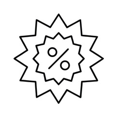 line art icon of a percent sign, discount symbol vector