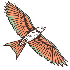 Flying Bird Isolated on White Background Vector Illustration