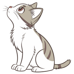 vector illustration of cartoon cat