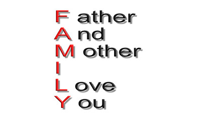 family mother father love acrostic
