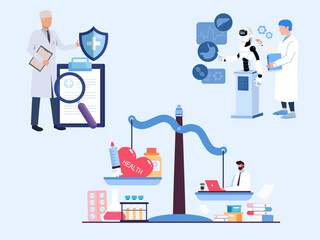 digital healthcare data privacy ai analysis illustration technology information scanning intelligence