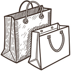 Shopping Bag Isolated on White Background Vector Illustration
