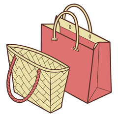 Shopping Bag Isolated on White Background Vector Illustration