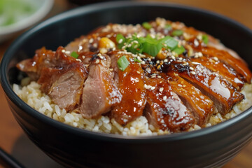 Gourmet Asian Rice Bowl with Teriyaki Duck