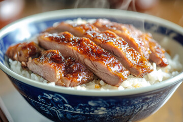 Gourmet Asian Rice Bowl with Teriyaki Duck