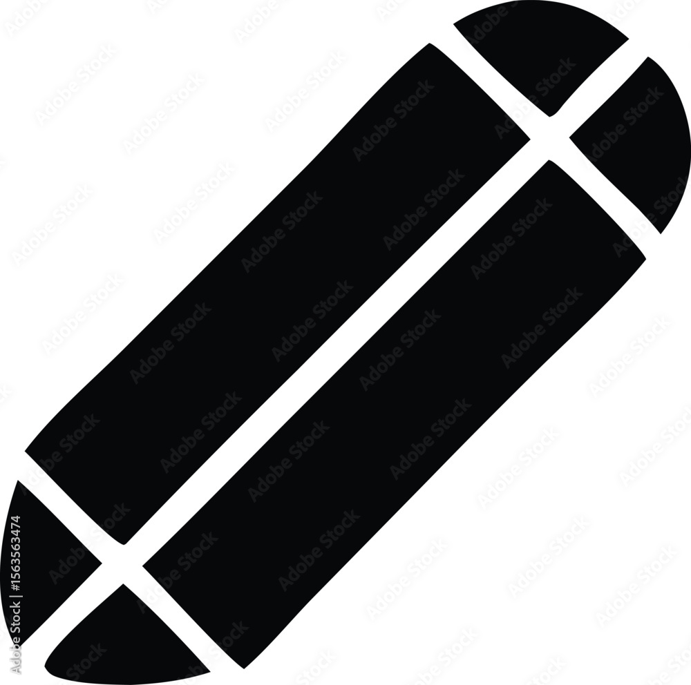 Poster abstract black and white geometric shape with diagonal lines and rounded ends resembling a stylized 
