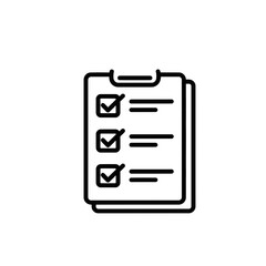 Vector icon of checklist clipboard with ticked items  