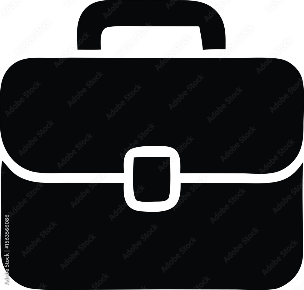Aufkleber simple black silhouette of a briefcase with a handle and a clasp representing business and work