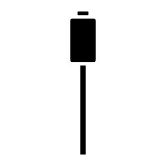 Vertical USB cable icon vector shows data connection, electricity power and modern minimalist design.