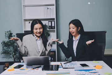 Accounting company provide finance and taxation planning for profitable cash flow, Auditor and accountant team working in office, analyze financial data and accounting record with calculator.Insight