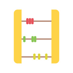 Simple educational abacus with red, green, yellow beads for learning or math visuals.