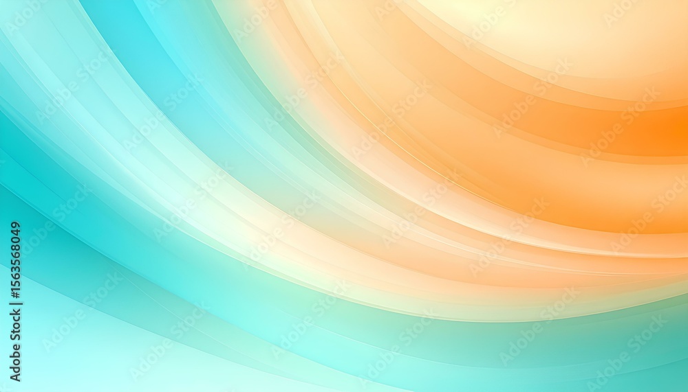 Aufkleber Abstract wave lines color gradient of pastel blue and orange with smooth textured background. soft color gradient background dark abstract background banner card poster wallpaper design website header