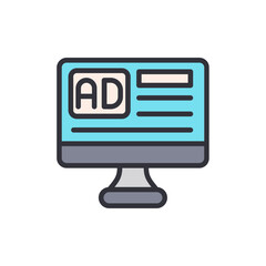 Computer Screen Displaying Advertisement With Transparent Backdrop