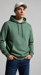 Men's Sage Green Hoodie Comfortable, Stylish, and Perfect for Everyday Wear