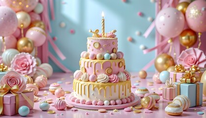 Vibrant Birthday Celebrations: Cakes, Balloons, and Festive Decorations