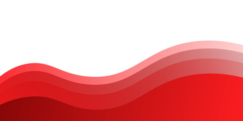 A white background with red abstract waves layered on top, featuring thin lines and a gradient of red hues.