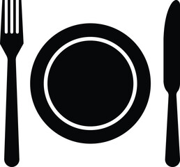 Tablespoon Table knife, Fork And Plate Dinner Set Vector Eatery symbol Kitchen utensil Tableware serving sign