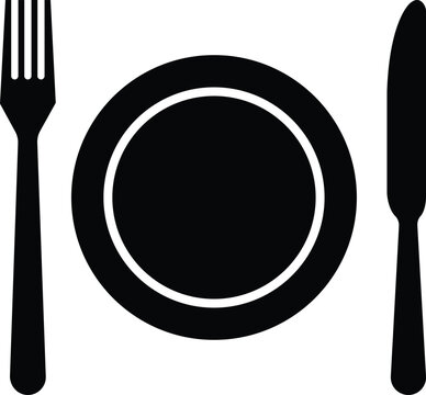 Tablespoon Table knife, Fork And Plate Dinner Set Vector Eatery symbol Kitchen utensil Tableware serving sign