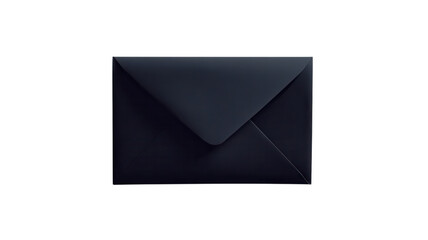 Elegant black envelope resting on a smooth surface, ready to deliver a message, exuding mystery and anticipation on transparent background