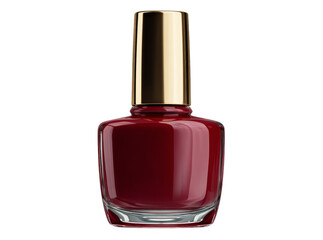 Elegant red nail polish bottle isolated on black background, Isolated On Transparent Background, Png Cut Out