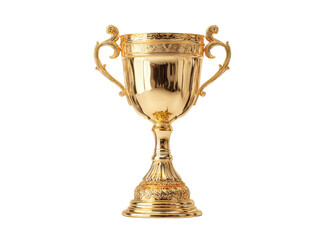 Elegant golden trophy award winner success achievement, Isolated On Transparent Background, Png Cut Out