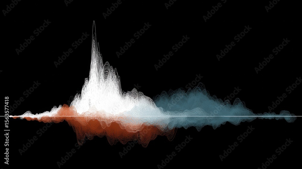 Poster abstract graphical representation of sound waves.