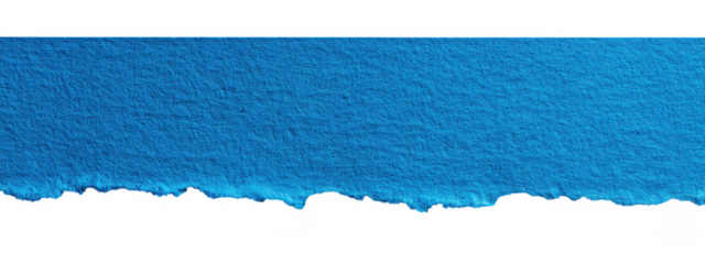 Blue Torn Ripped Paper Border Isolated on Transparent Background