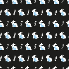 Serene Rabbit Mother and Child Contemplation Pattern can be use for background and apparel design