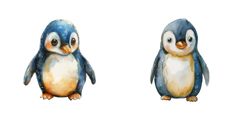 Naklejka premium penguin watercolor vector illustration