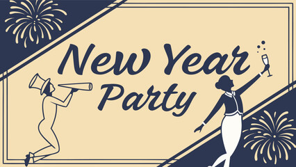 Modern New Year Party Flyer Design Vector