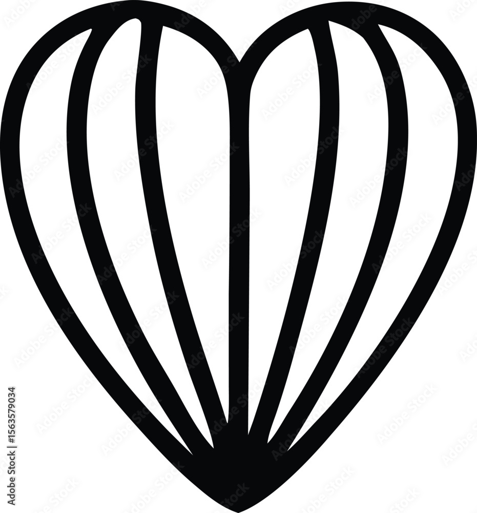 Poster abstract black and white heart shape with radiating lines symbolizing love connection and energy in 