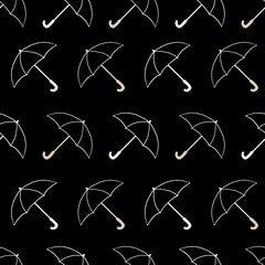 Umbrella Canopy Rain Refuge Silhouette Pattern can be use for background, template, and apparel design