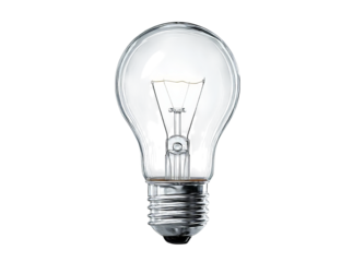 Glowing light bulb on black background idea innovation, Isolated On Transparent Background, Png Cut Out